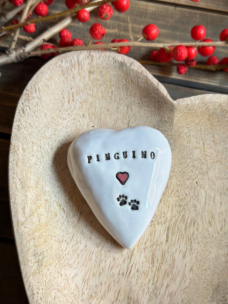 Pet Memorial Ceramic Heart Stone Engraved Ceramic Heart Stone with Your Pet Name Paw Print Pet keepsake Personalized Heart Pet Remembrance image 8