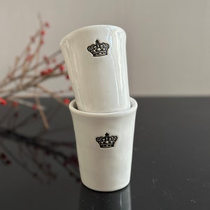 Handmade Ceramic Engraved Crown Cup Queen Lover Tumbler Set Personalized Mom Gift Handcrafted Gift for Queen Lover Crown Collection Cup