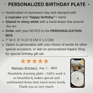 Personalized handmade ceramic birthday plate custom handmade ceramic plate for special birthday event unique handcrafted birthday plate image 6