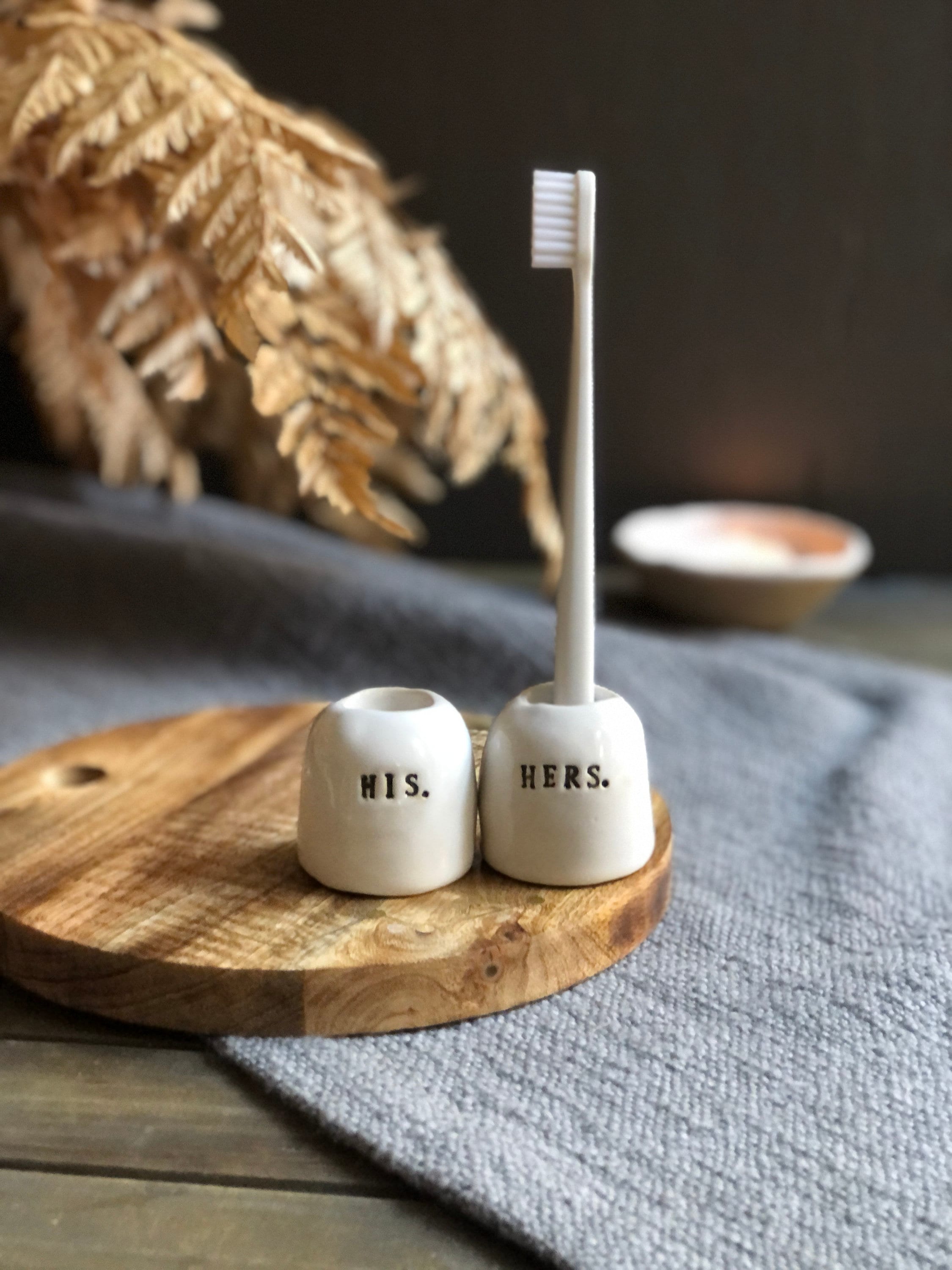 Handmade ceramic Custom/ personalized Individual Toothbrush holders (made to order)