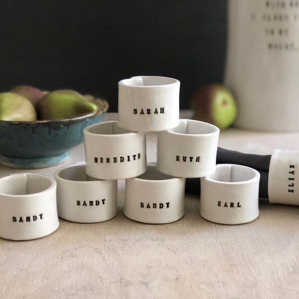 Ceramic Napkin Rings Etsy
