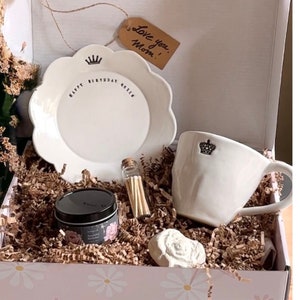 Birthday Personalized Ceramic Gift Box For Her Custom Birthday Gift Set For Mom Best Friend Personalized Gift Box custom cozy coffee set