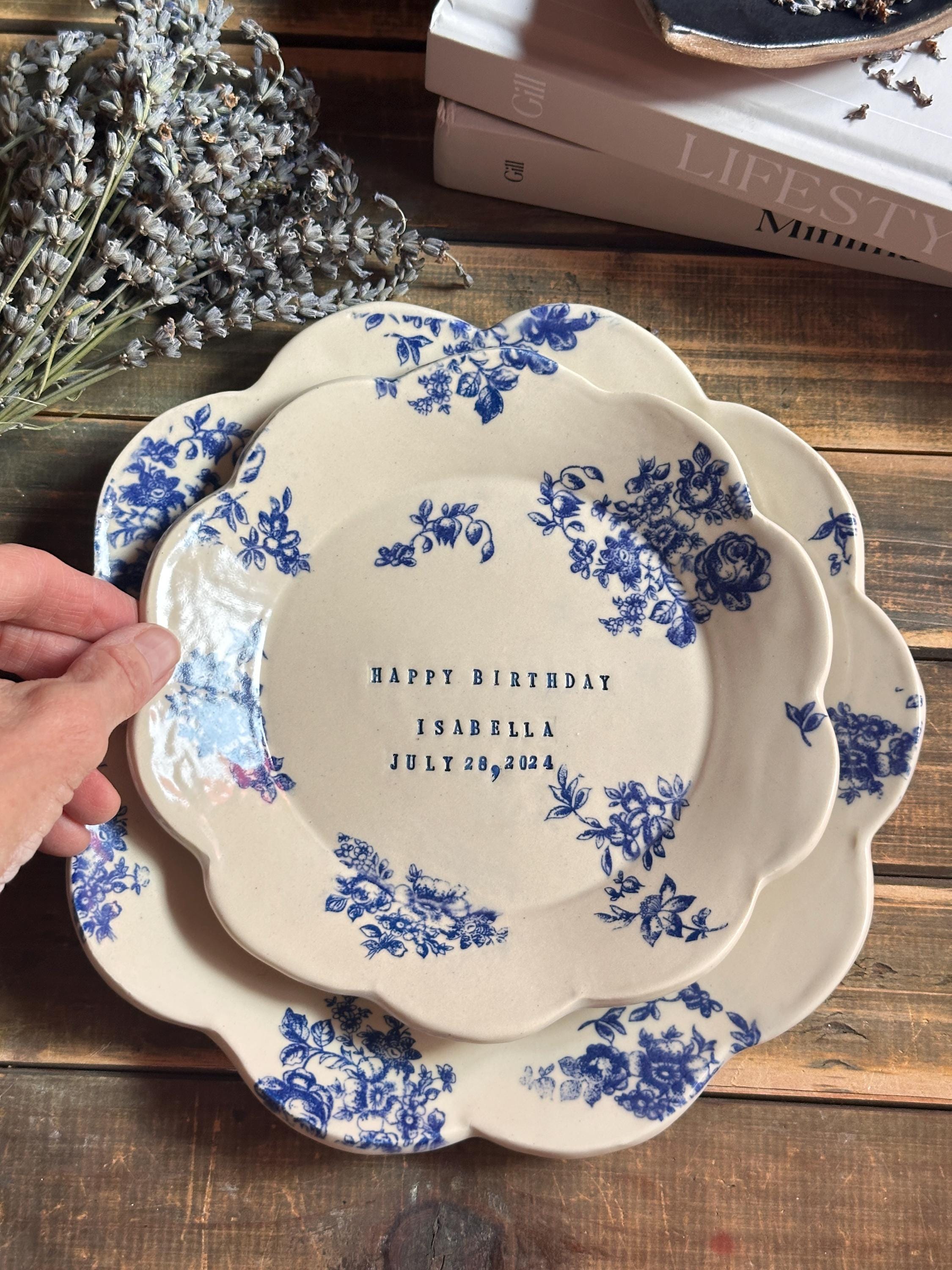 Blue Scalloped Plate