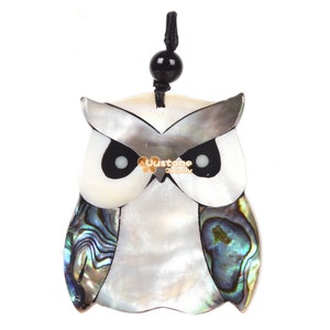 42mm abalone shell white shell stitching Owl mother of pearl MOP shell luxury animal pendant bead