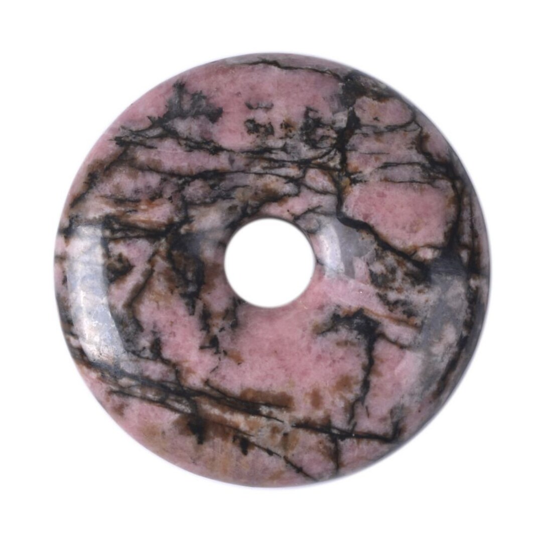 30mm G0128.19 Matrix Rhodonite Donut Gemstone Pendant Focal Bead - Etsy ...