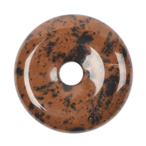 Mahogany Obsidian 25mm Healing Crystal Peace Donut Beads Lucky Circle Donut pendant for Necklace Earrings Jewelry DIY Making