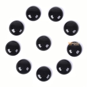 20mm Black agate Gemstone round flatback cab cabochon