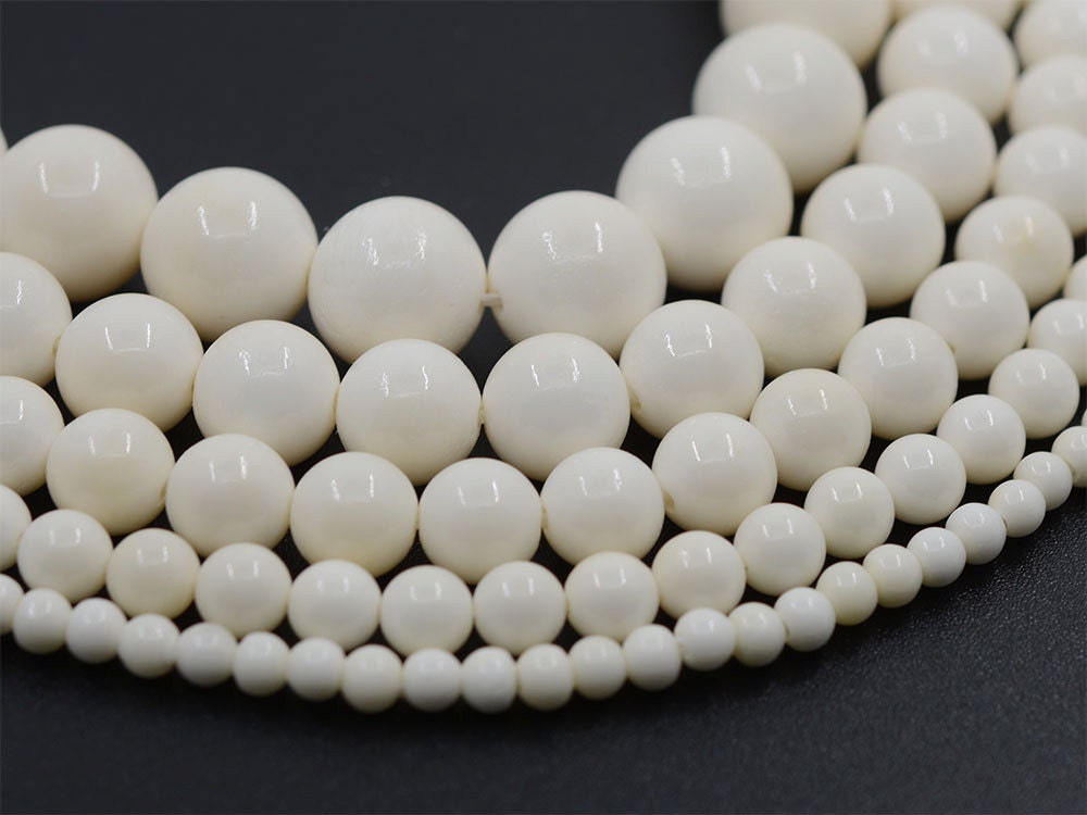 4 Perles En Corne Striées Noires - Grosses Perles Rondes Pour Création Bijoux