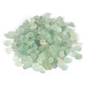 Frosted Green Fluorite Gemstone Polished Chips Crushed Tumbled Stone Crystal Healing Embellishments 100 Grams