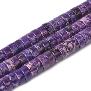 6mm Purple sea sediment jasper heishi loose gemstone beads 16&quot;