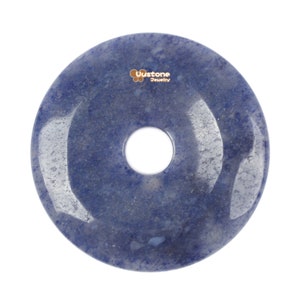 40mm Blue Aventurine donut gemstone pendant focal bead