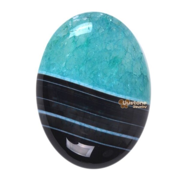 30mm Dyed Aqua blue drusy druzy crystal agate oval flatback cab cabochon
