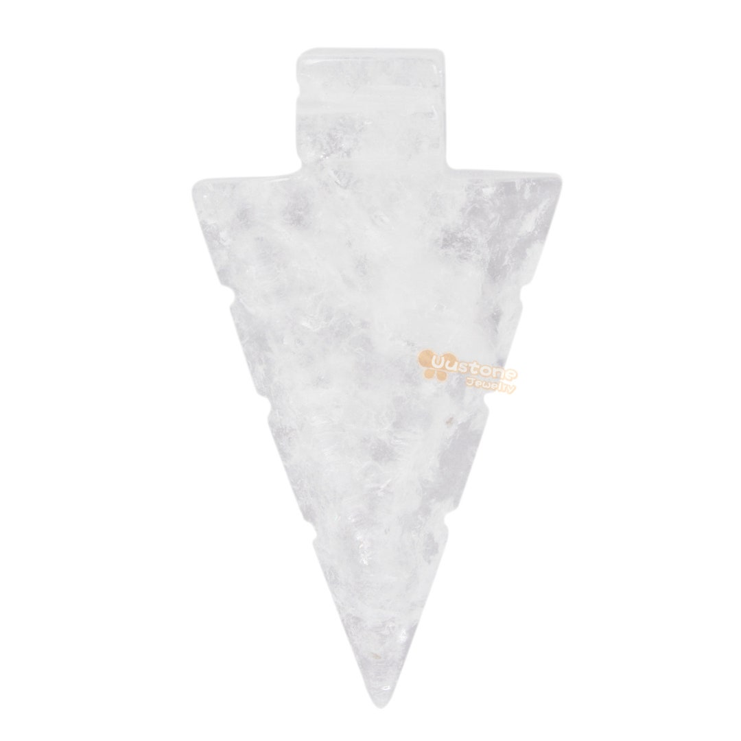 White Shell Arrow Head Gemstone 52-54mm White Clear Quartz Arrowhead Spearhead Healing Stone ...