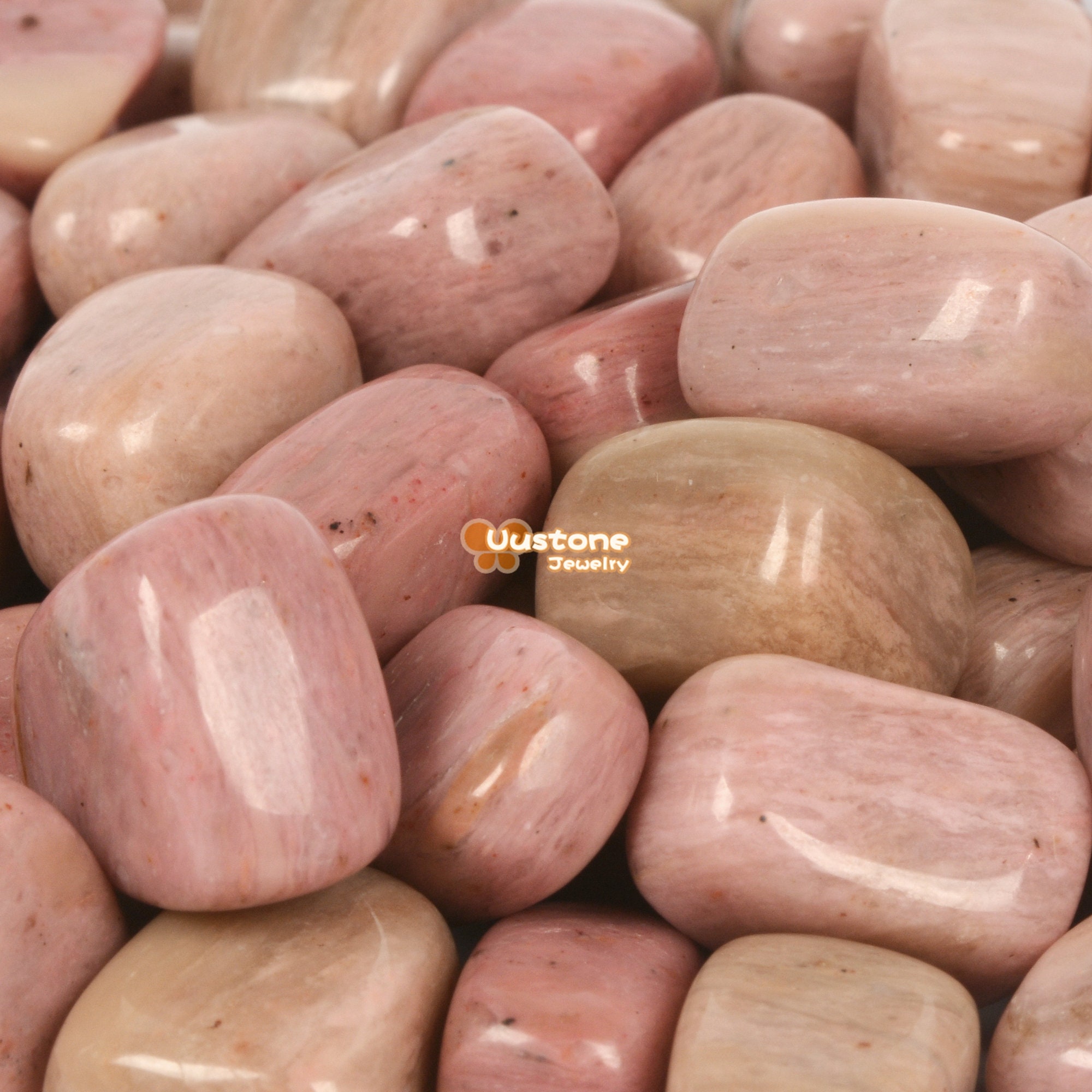 100グラム ピンク ロードナイト タンブル 研磨済み 天然クリスタル