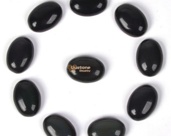 18mm Rainbow obsidian gemstone oval cab cabochon