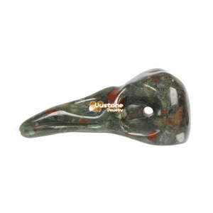 African Bloodstone Raven Skull 47mm Bird Crow Head DIY Jewelry Making Pendant Bead
