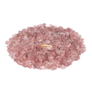 Natural Strawberry Quartz Polished Chips Crushed Tumbled Stone Crystal Healing Embellishments 100 Grams
