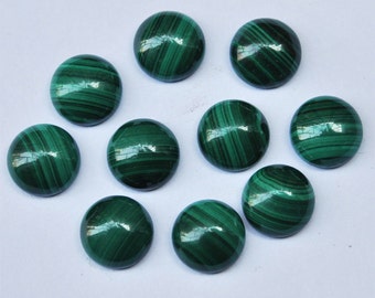 g1830 10 pcs 10mm Genuine malachite round cab cabochon