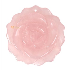 g2567.13 35mm Natural Rose quartz carved flower pendant bead Jewellery Making