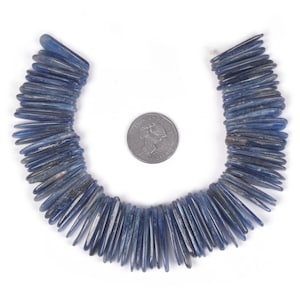 U3524 29mm to 34mm Blue Kyanite long chips sticks loose gemstone beads 8&quot; 167g
