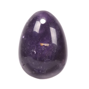 30mm Natural Amethyst Muscles Massage Yoni Eggs Chakra Healing Bead for Women Kegel Exercise (2mm Hole Drilled)