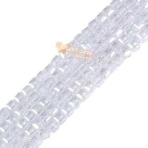 2mm Faceted White Lab Zircon Cube Square Loose Beads DIY Jewelry Making Strand 15.5-16&quot;