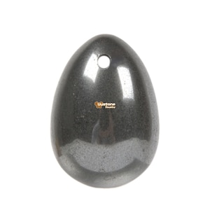 30mm Natural Hematite Muscles Massage Yoni Eggs Chakra Healing Bead for Women Kegel Exercise (2mm Hole Drilled)