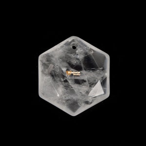 25mm Handmade Clear Quartz Faceted Hexagram Star Geometrical Pendant Focal Bead