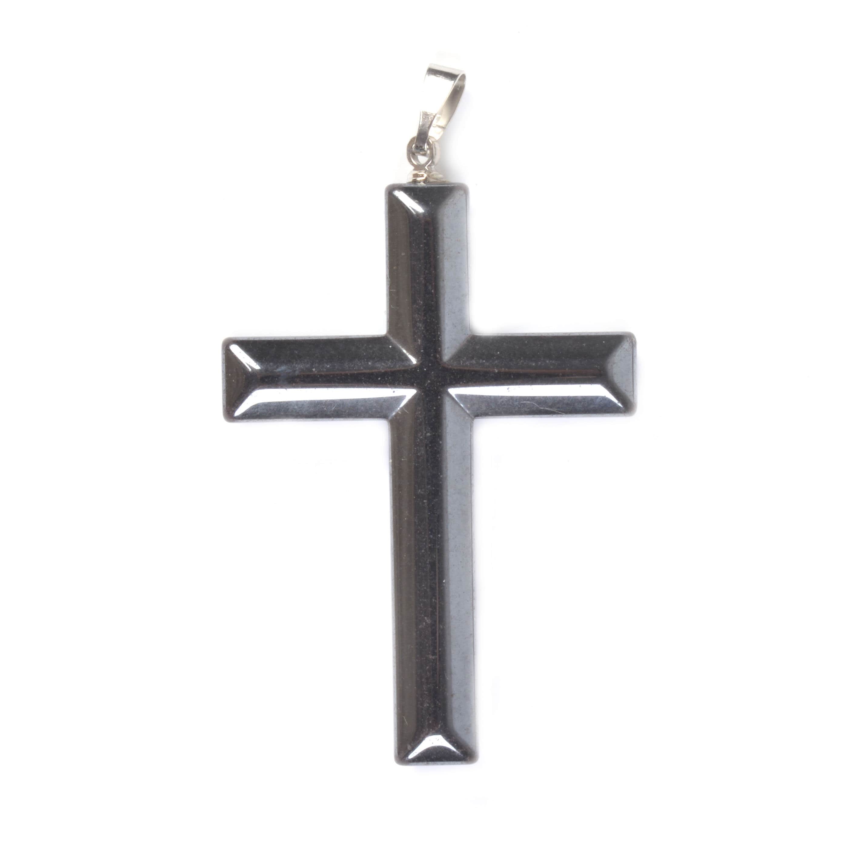 G1959 Two hematite cross pendant focal bead 43mm Etsy