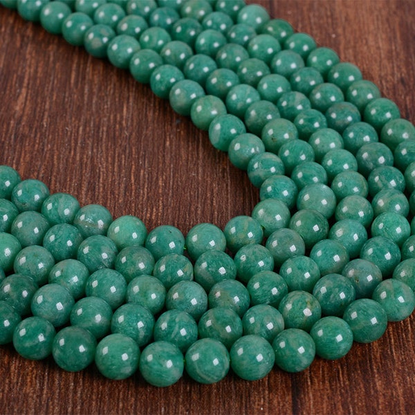 6mm228  6mm AAA Green Russian amazonite round loose gemstone beads 16"