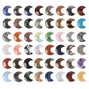 Wholesale lot 24pcs 10pcs Multicolor 32mm Carved Jewelry Crystal Moon Stone