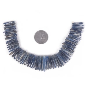 U3516 22mm to 29mm Blue Kyanite long chips sticks loose gemstone beads 8&quot; 118g