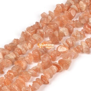 Natural Orange Sunstone Freedom Chips Loose Beads 5-11mm for Jewelry Making DIY Handmade Craft 16 inch