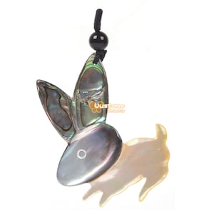 50mm abalone shell white shell stitching Rabbit mother of pearl MOP shell luxury animal pendant bead