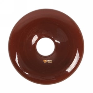 g0128.45   30mm Red agate  donut gemstone pendant focal bead
