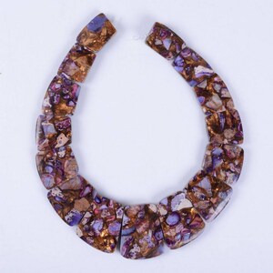 g1995.6 22mm to 35mm Purple sea sediment jasper copper graduated loose beads pendant beads set 13&quot;