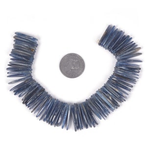 U3512  24-28mm Blue Kyanite long chips sticks loose gemstone beads 8&quot; 128g