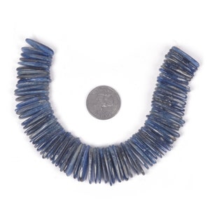 U3511  25mm to 28mm Blue Kyanite long chips sticks loose gemstone beads 8&quot; 135g