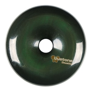 40mm Rainbow obsidian donut focal pendant bead