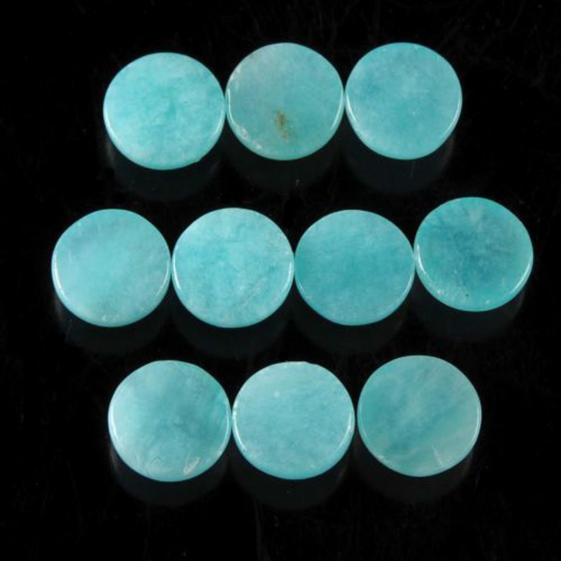 g2005 10 pcs 6mm Amazonite gemstone round cab cabochon image 2