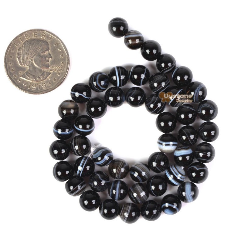 Natural Matte Black Onyx Gemstones Faceted Round Beads