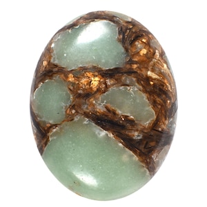 40mm Copper Sea Sediment Jasper Oval Flatback Cab Cabochon