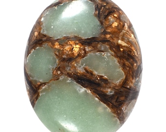 40mm Copper Sea Sediment Jasper Oval Flatback Cab Cabochon