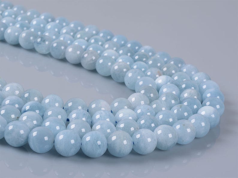 8MM Aquamarine round ball loose gemstone beads 16