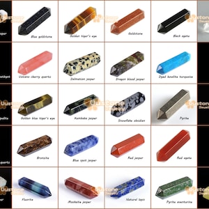 Gemstone crystal healing point hexagonal wand stick *Mixed lot*