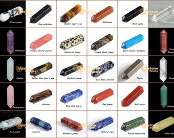 Gemstone crystal healing point hexagonal wand stick *Mixed lot*