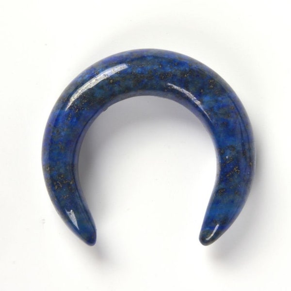 Lapis Crescent Moon Forme Double Horn PAS Foré bijoux bricolage faire de la pierre 30mm