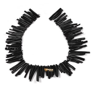 14-50 mm schwarze Koralle Stick lose Perlen Schmuck machen DIY 16 Zoll