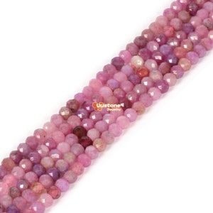 2025 4mm Faceted ruby charm  rondelle loose beads 16&quot;