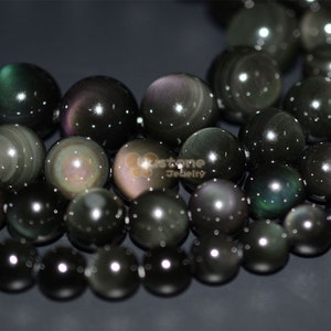 Natural AAA rainbow eye obsidian round beads full strand 8mm 10mm 12mm 14mm 16mm 18mm 20mm